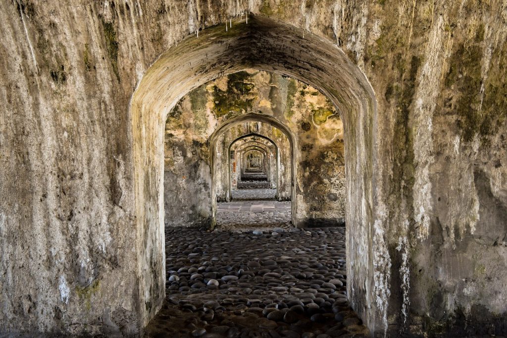 pasillo, arco, corredor